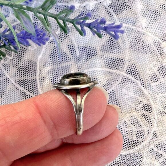 Vintage Natural Turquoise & Sterling Native Ring - Picture 7 of 11